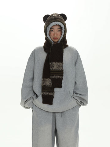MASONPRINCE Bear Ears Hat Scarf