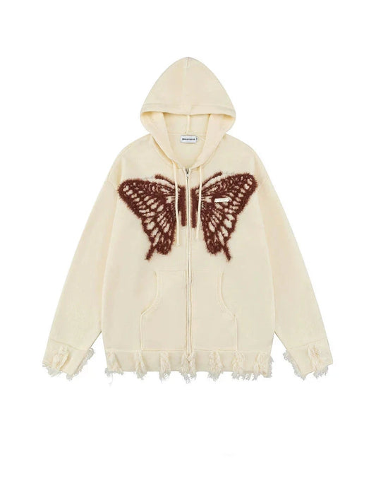 KKYES Butterfly Zip-up Hoodie