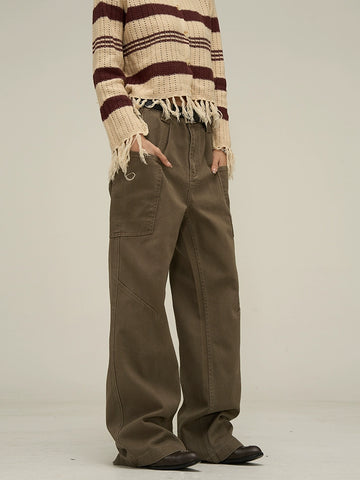 77Fight Solid Straight Leg Trousers