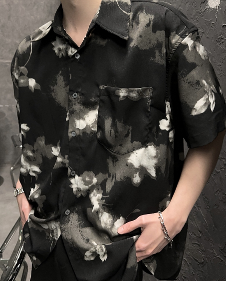 JM Short Sleeve Floral Shirt