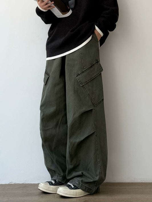 EVER Thickened Washed Cargo Pants