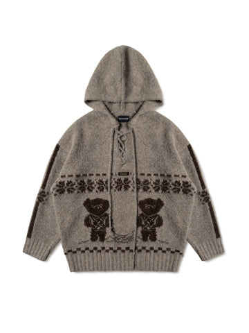 MASONPRINCE Teddy Bear Knit Hoodie