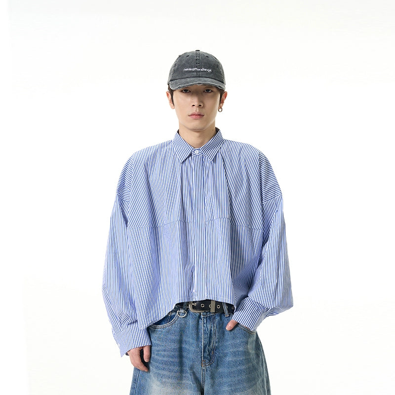 77Fight Oversized Striped Drop-Shoulder Shirt