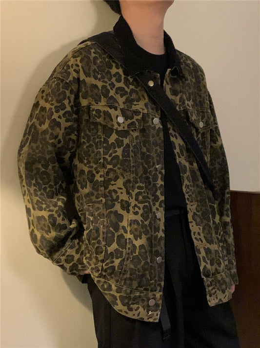 Nagawl Leopard Denim Jacket