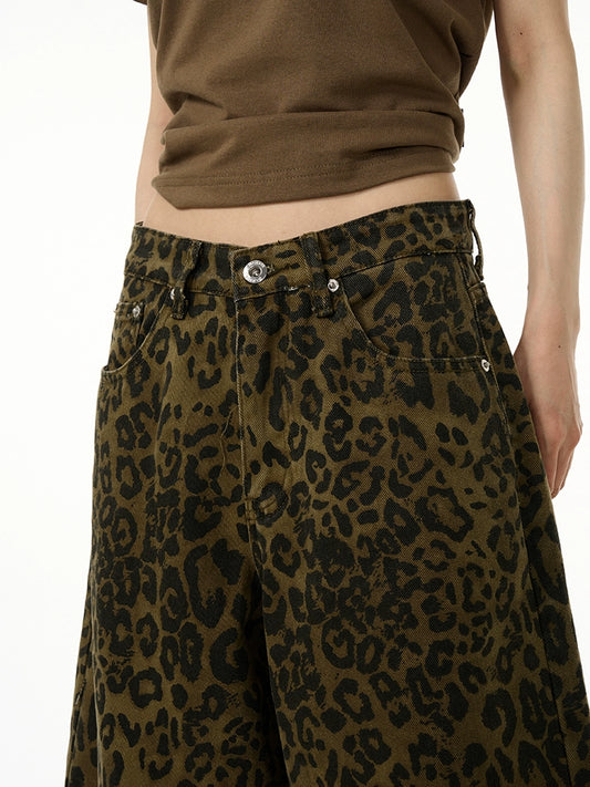 77Fight Leopard Print Shorts