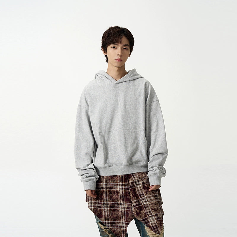 77Fight Plaid Hem Hoodie