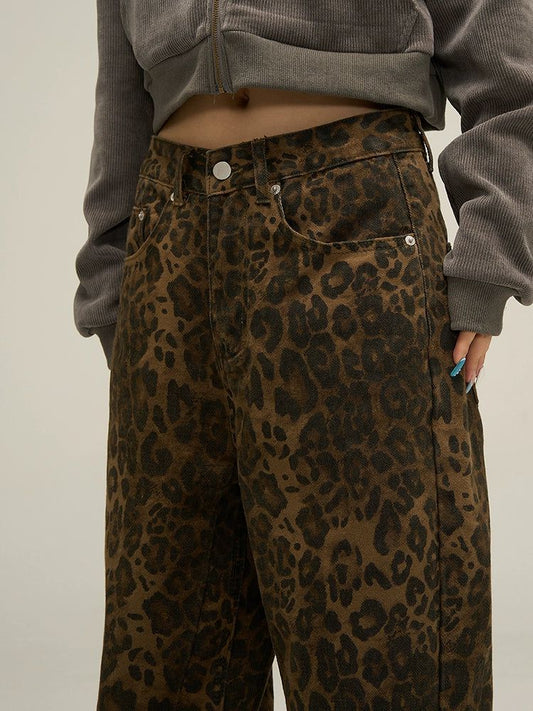 77Fight Leopard Print Jeans