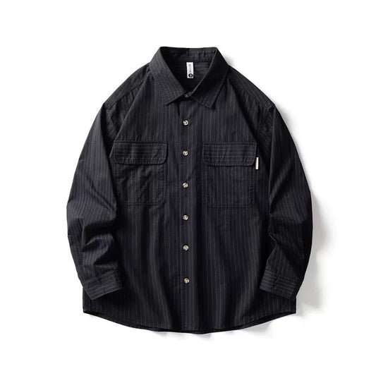 EVER Double Pocket Striped Shirt