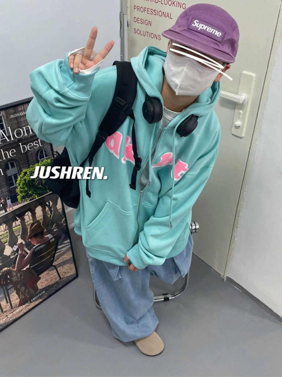 Jusho Essential Colorful Text Hoodie
