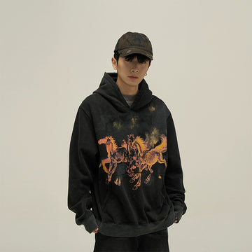 77Fight Ghost Horse Rider Hoodie