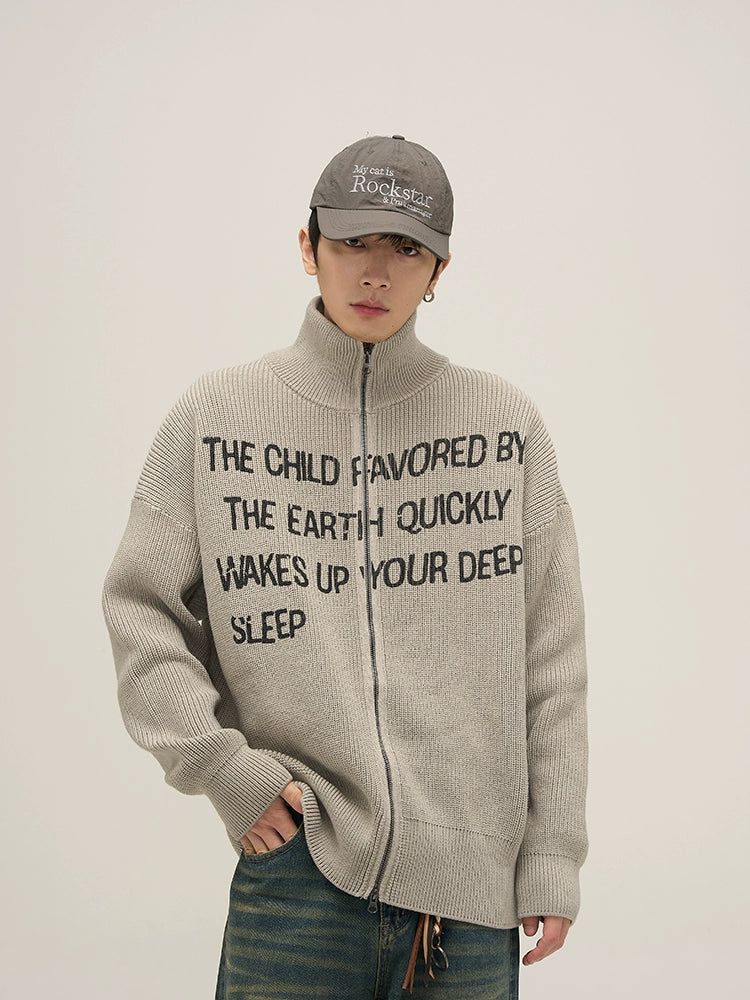 77Fight "The Earth Child" Turtleneck Zip-up Sweater