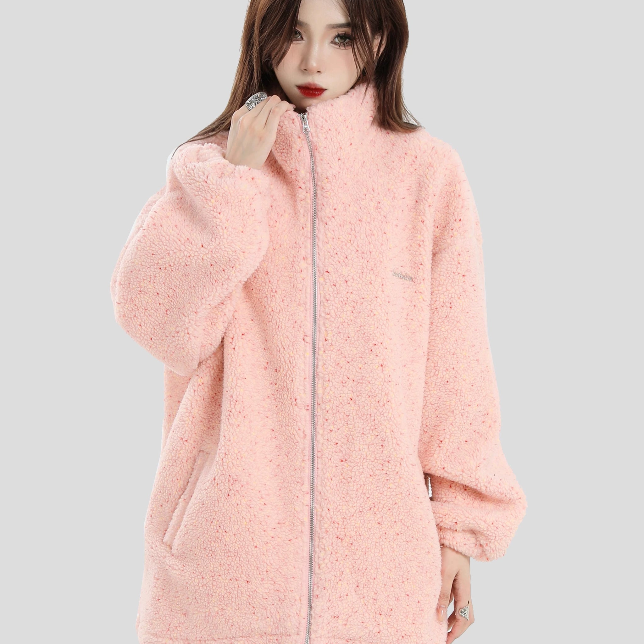 INS Flecking Faux Lamb Fur Jacket