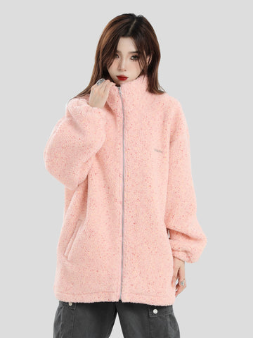 INS Flecking Faux Lamb Fur Jacket