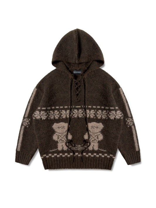 MASONPRINCE Teddy Bear Knit Hoodie