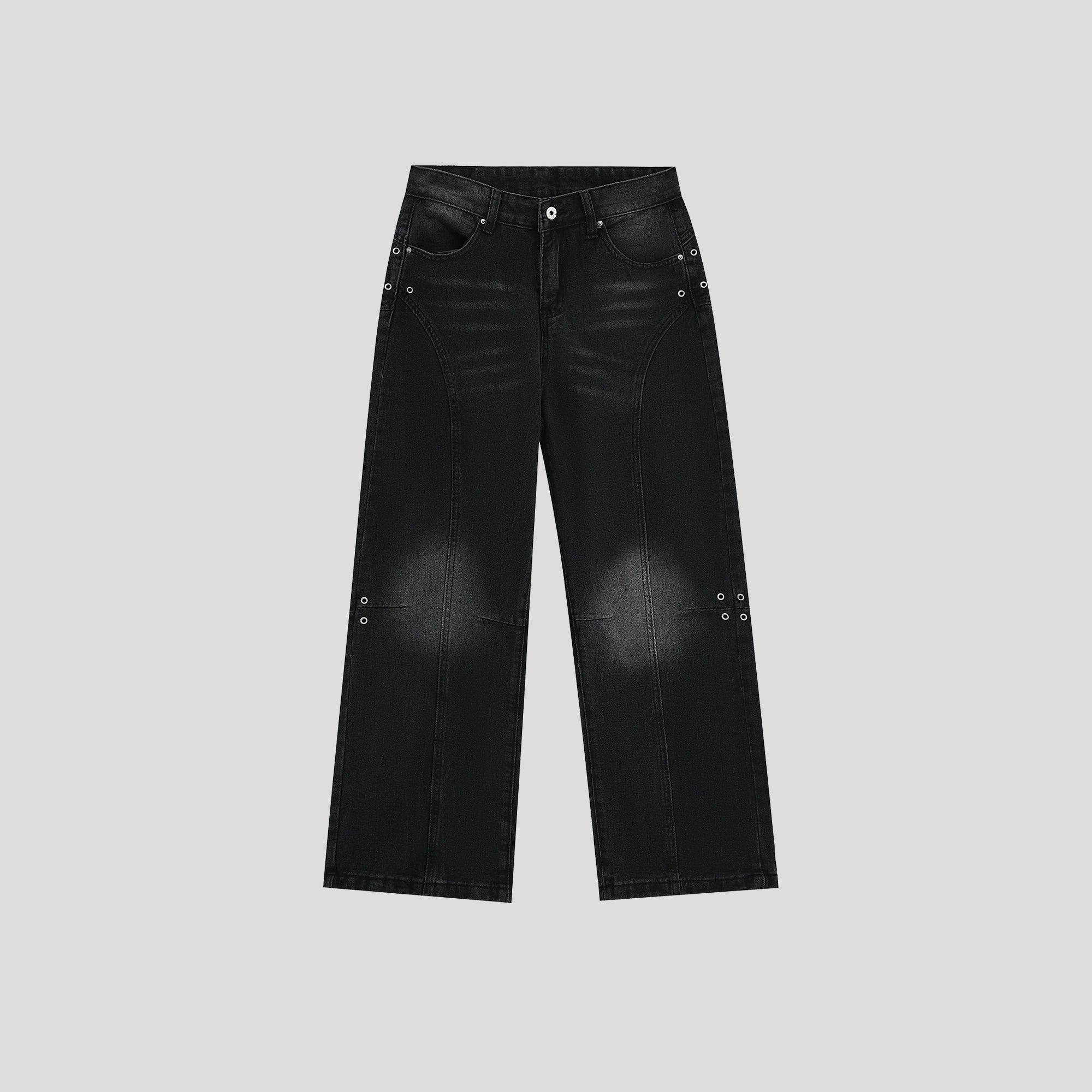 c2 Distressed Washed Black Jeans