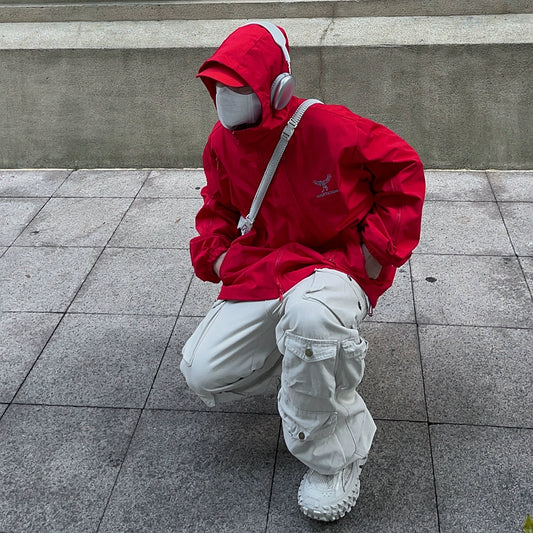 FATEE Red Windbreaker Jacket