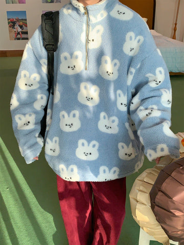 c2 All Over Fluffy Bunny Sweater