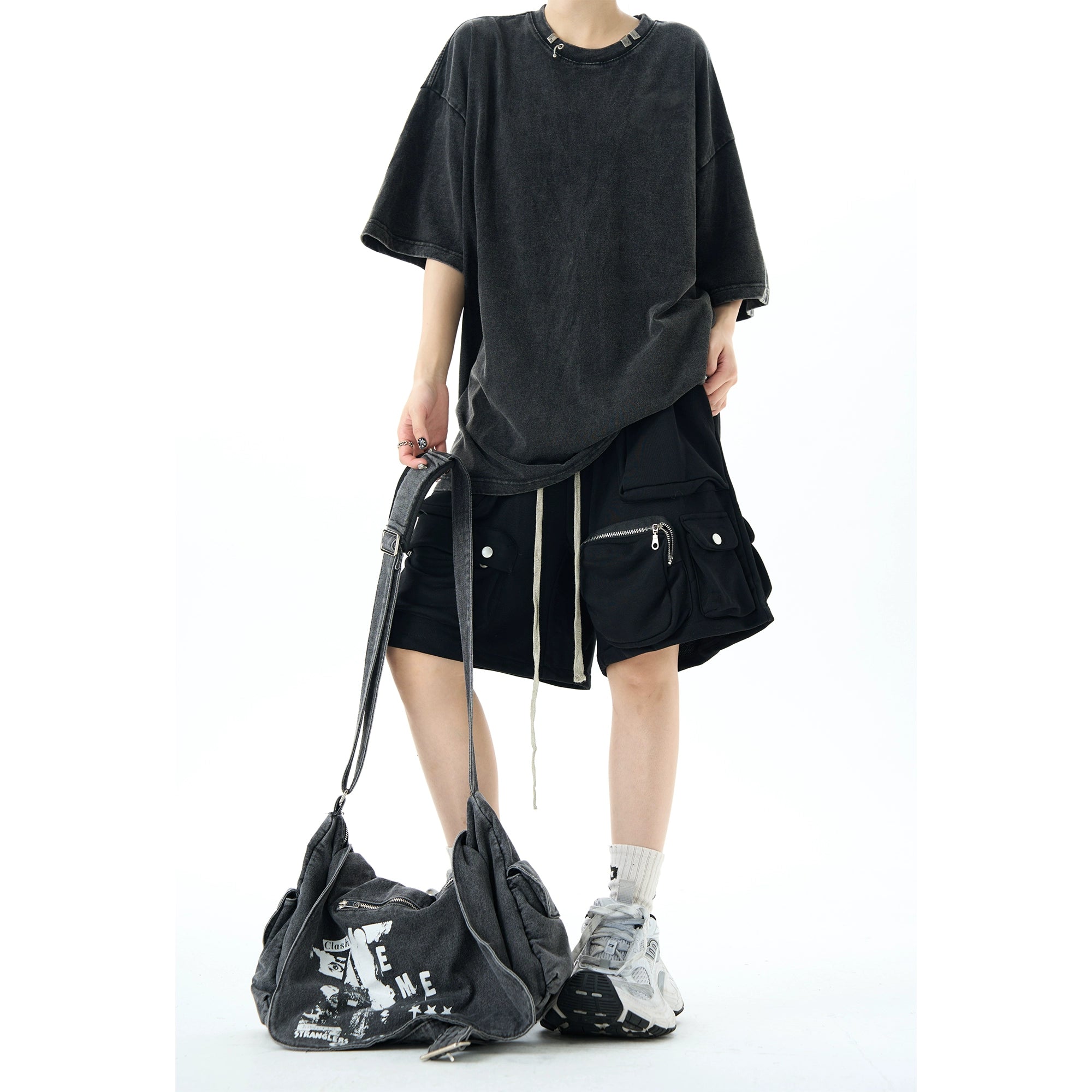 DSTR Multi Pocket Wide Leg Shorts