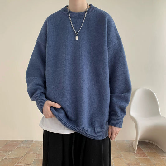 v37 Essential Solid Color Knit Sweater