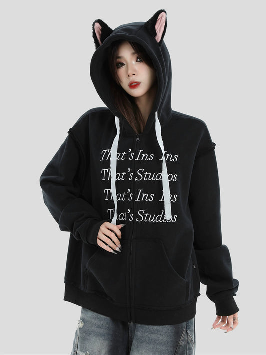 INS Cat Ears Hooded Sweatshirt