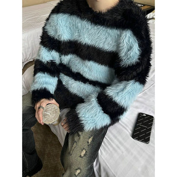 JM Striped Fuzzy Sweater