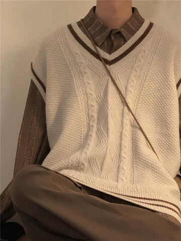 Nagawl Vintage School Sleeveless Sweater