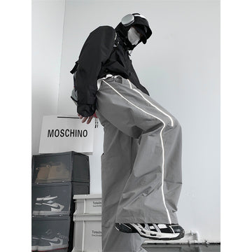Jian Reflective Strip Wide Pants