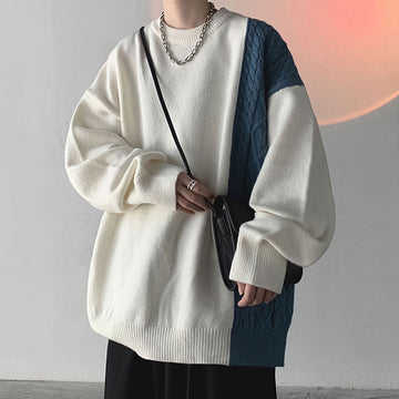 Cut and Sew Casual Knit Sweater