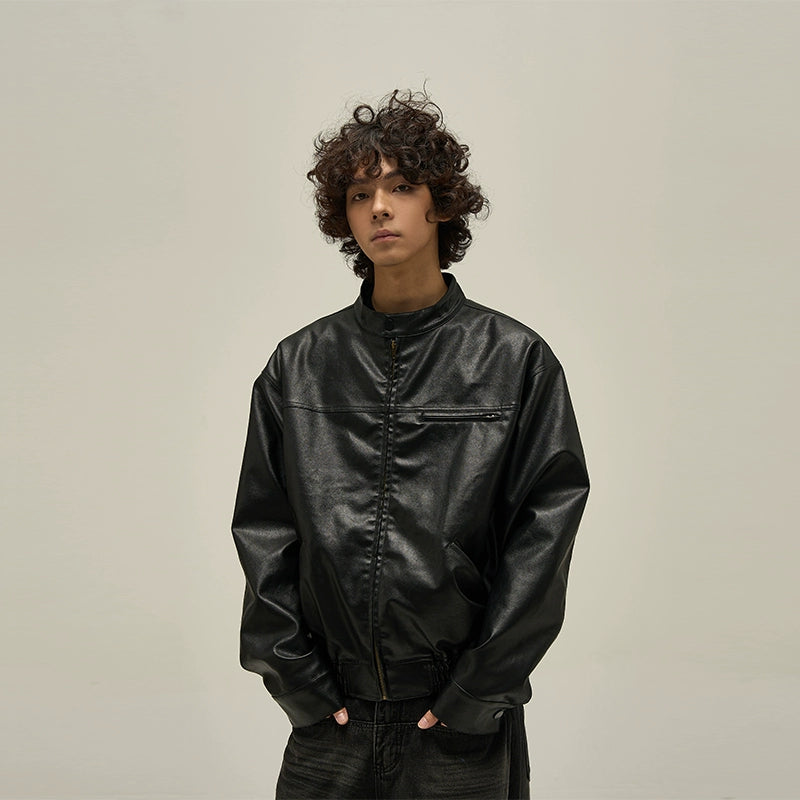77Fight Essential Dark Leather Jacket