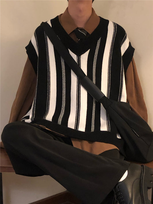 Nagawl Vintage Striped Sleeveless Vest