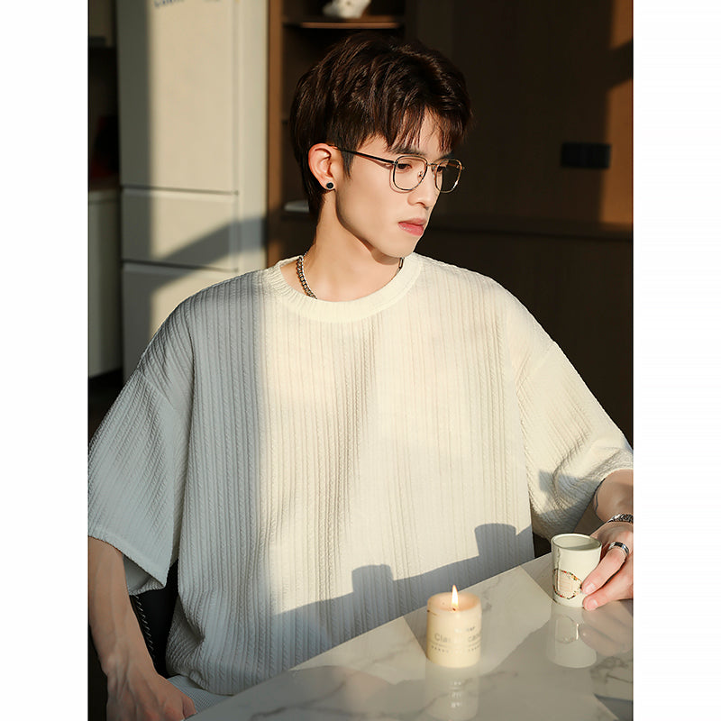 Manyston Essential Knit Pattern Tee