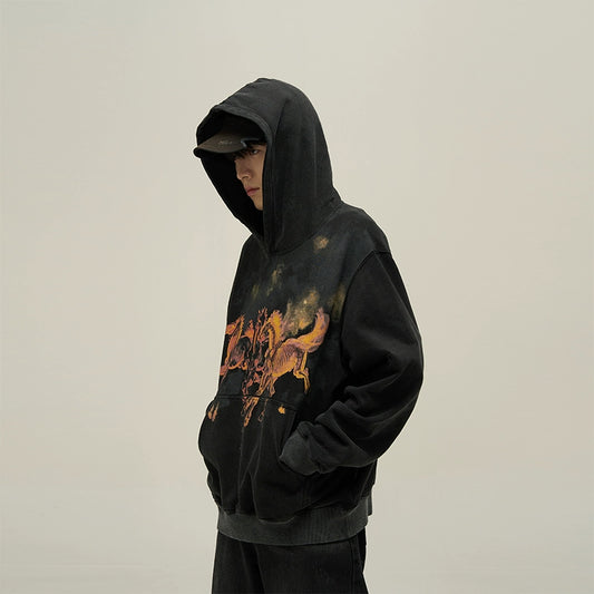 77Fight Ghost Horse Rider Hoodie