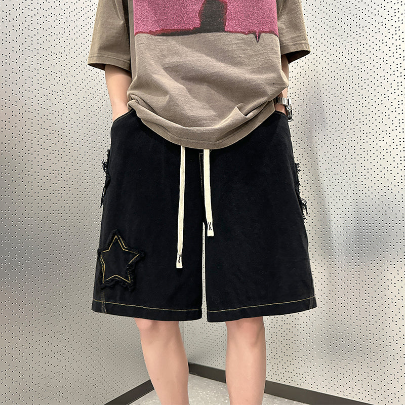 [LUV IS TRUE]★25SS★韓国人気★IM DENIM STAR PATCH SHORTS MUSINSA | LUV IS TRUE IM DENIM STAR PATCH SHORTS(NAVY)