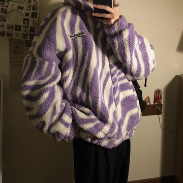 JM Zebra Pattern Lamb Wool Jacket