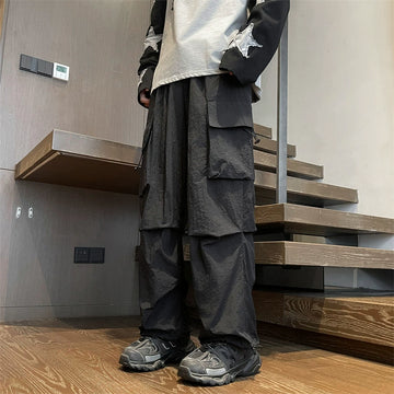 v37 Layered Solid Color Cargo Pants