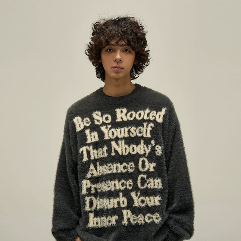 77Fight "Be so ROOTED in yourself" Fuzzy Knit Sweater