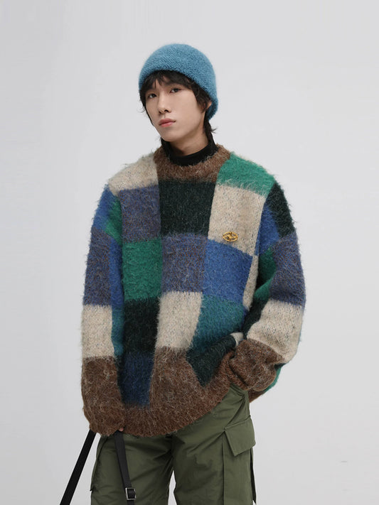 MASONPRINCE Colorful Checkerboard Sweater