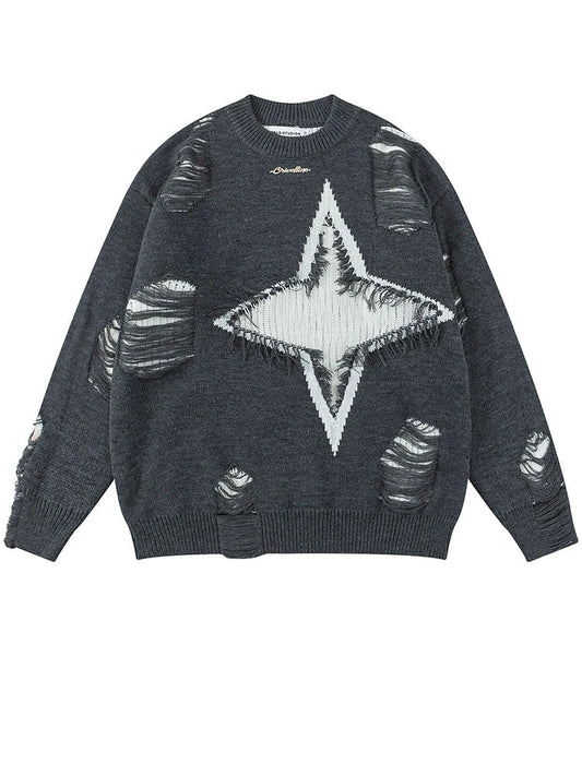 KKYES Ripped Star Sweater