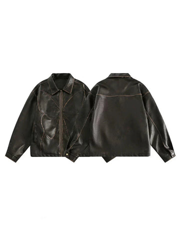 KKYES Butterfly Leather Jacket