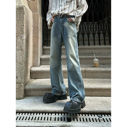 JM Washed Straight Bootcut Denim Trousers