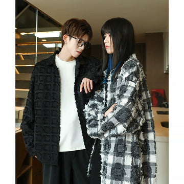 Manyston Distressed Plaid Jacket