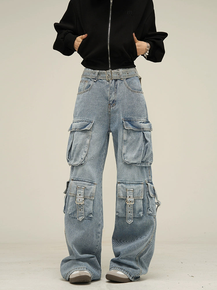 77Fight Multi Pocket Wide Jeans