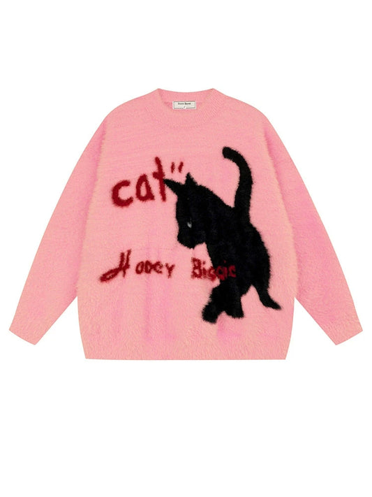 KKYES Fuzzy Cat Sweater